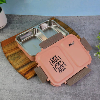 3-Compartment Stainless Steel Lunch Box (1 Pc)
