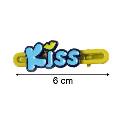 Cute “Kiss” Text Hair Clip Set (2 Pc)