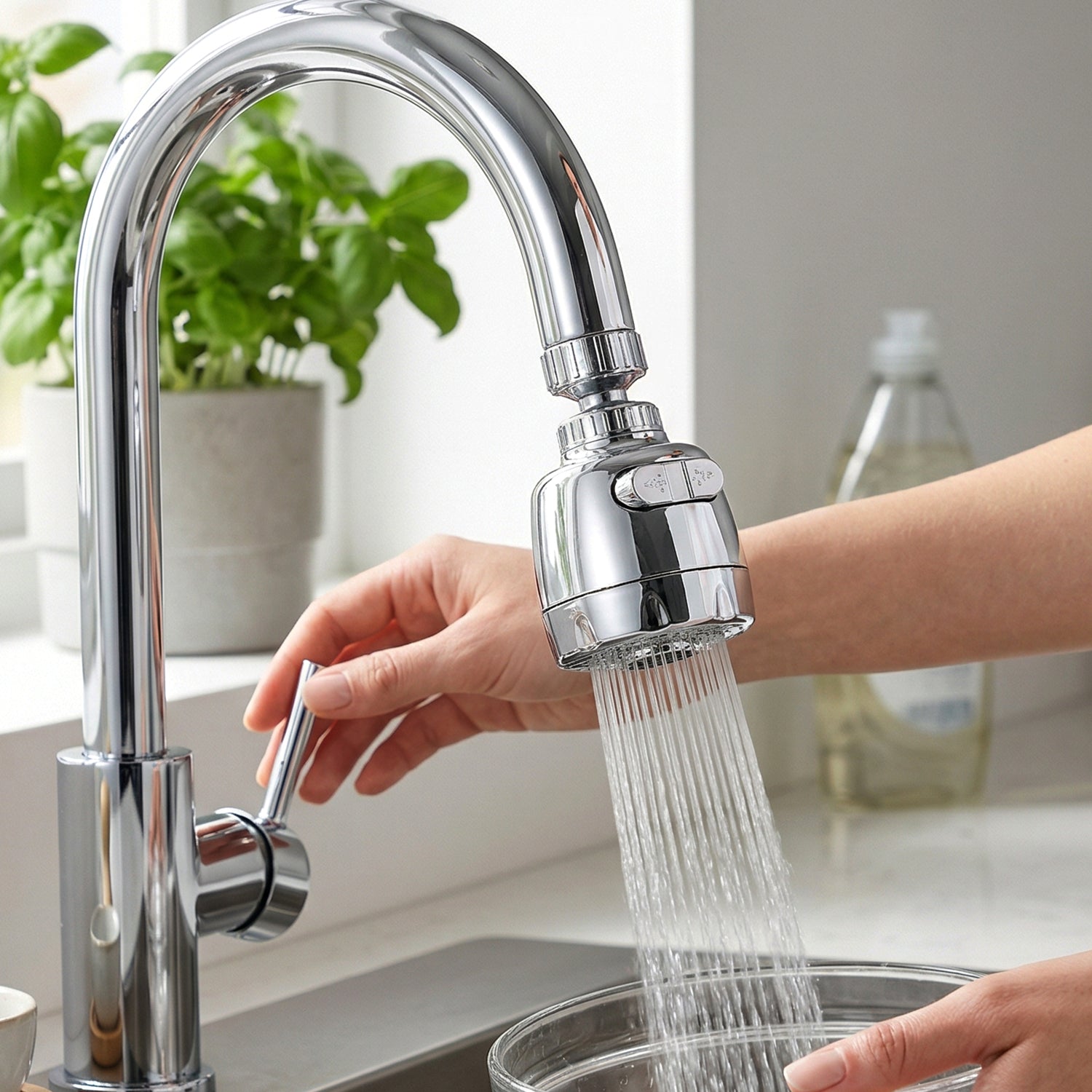kitchen faucet rotating aerator