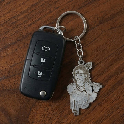 hindu krishna devotional keychain