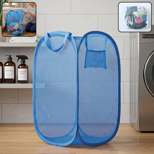 foldable mesh laundry basket handles