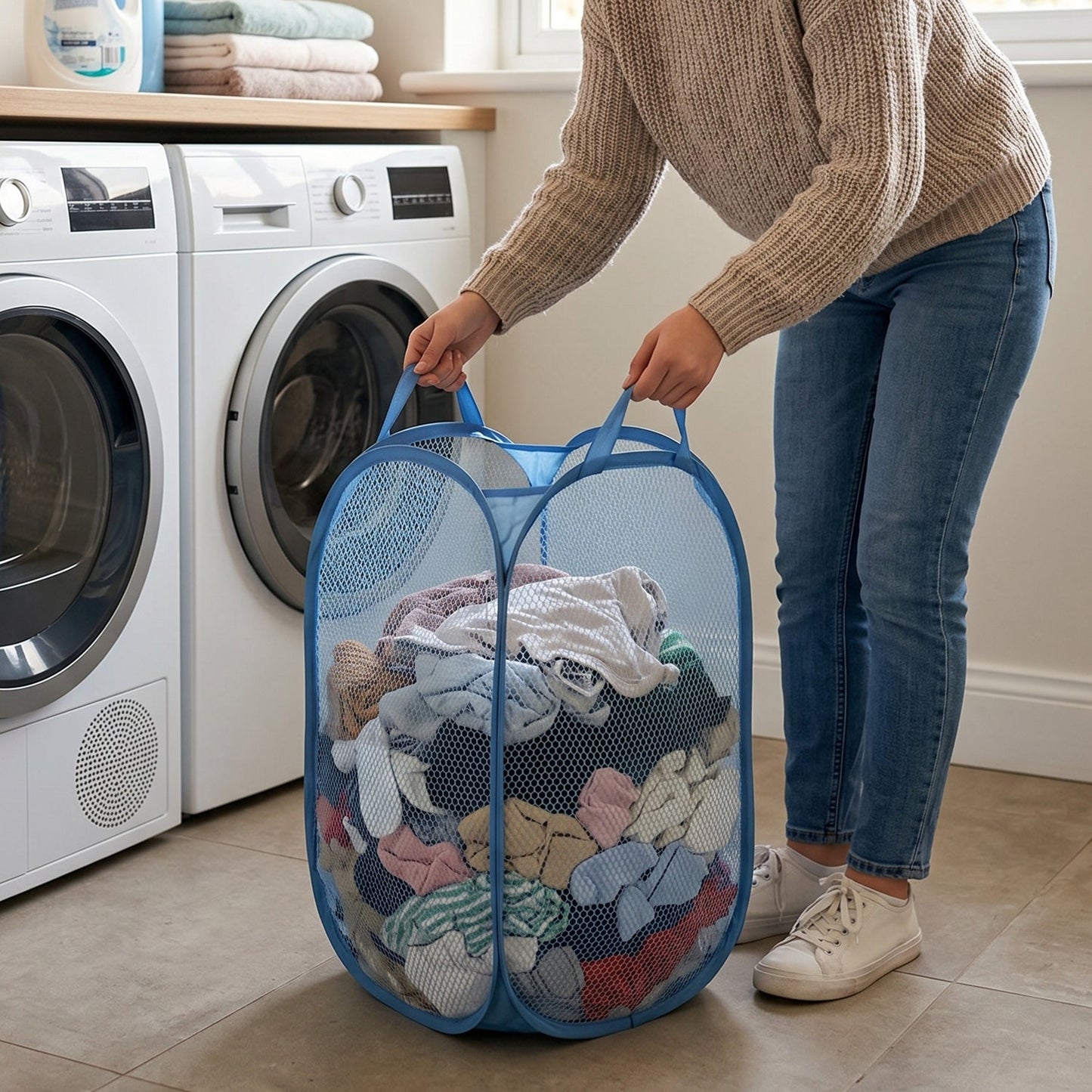 portable laundry basket handle