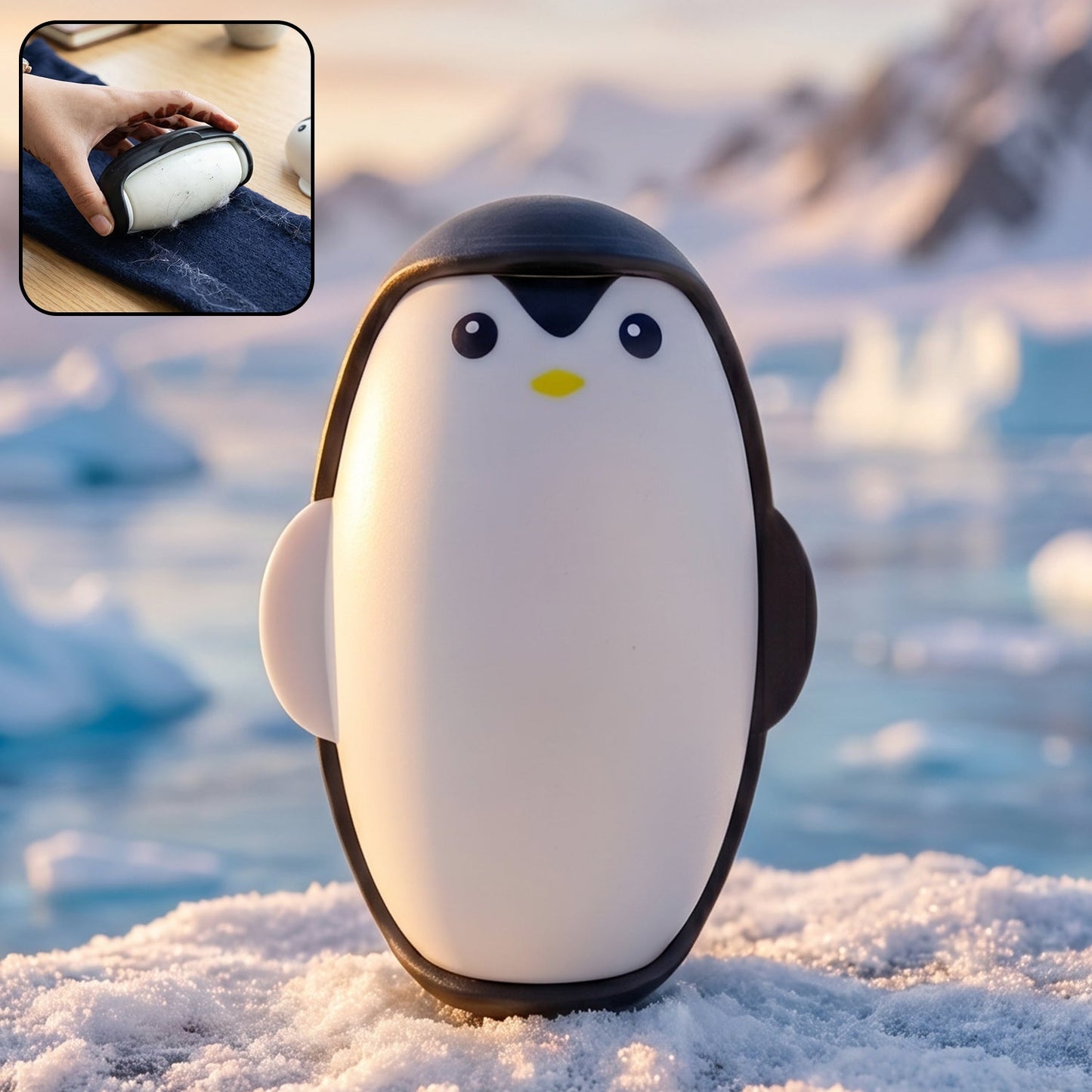 Cute Penguin Reusable Lint Roller – 1 Pc – Ideal for Clothes, Furniture