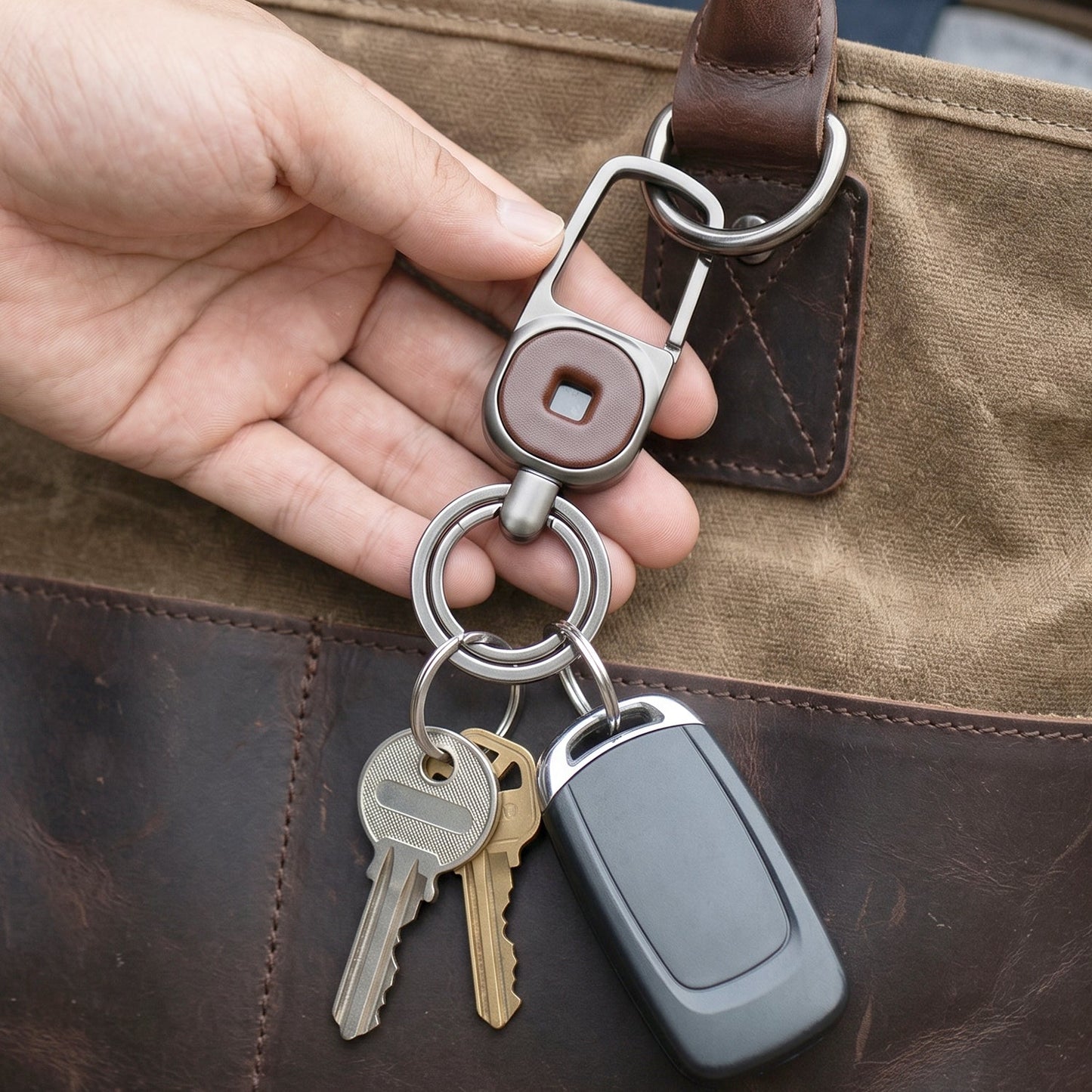 Premium Metal Key Holder with Secure and Stylish Keychain (1 Pc)