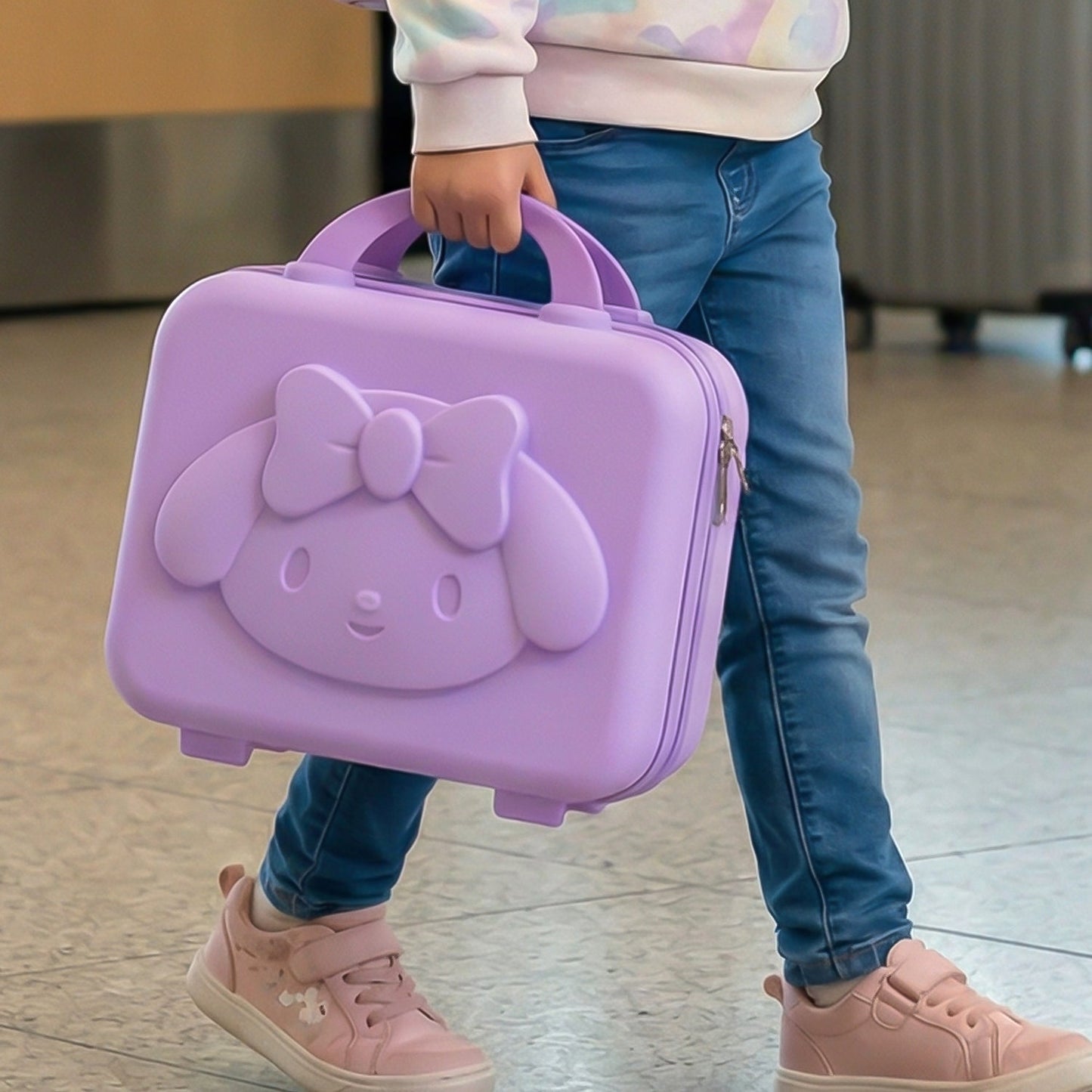 Kids Bear-Shaped Hard Shell Storage Carry Case with Handle (Mix Design)