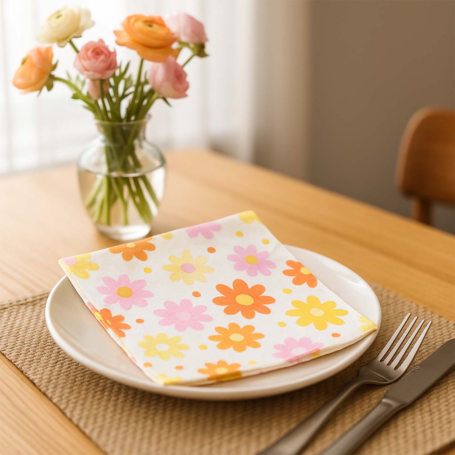 Disposable soft tissue napkins 26x26 cm