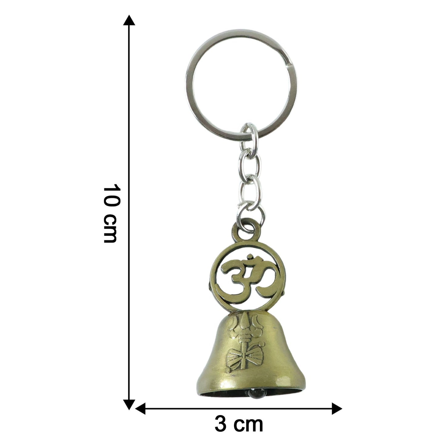 Om Symbol Temple Bell Metal Keychain (1 Pc)