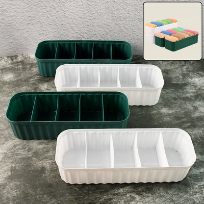 5 Compartments Socks / Handkerchief / Underwear Storage Boxes, Socks tray (pack of 4)