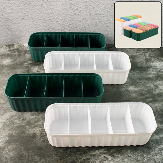 5 Compartments Socks / Handkerchief / Underwear Storage Boxes, Socks tray (pack of 4)