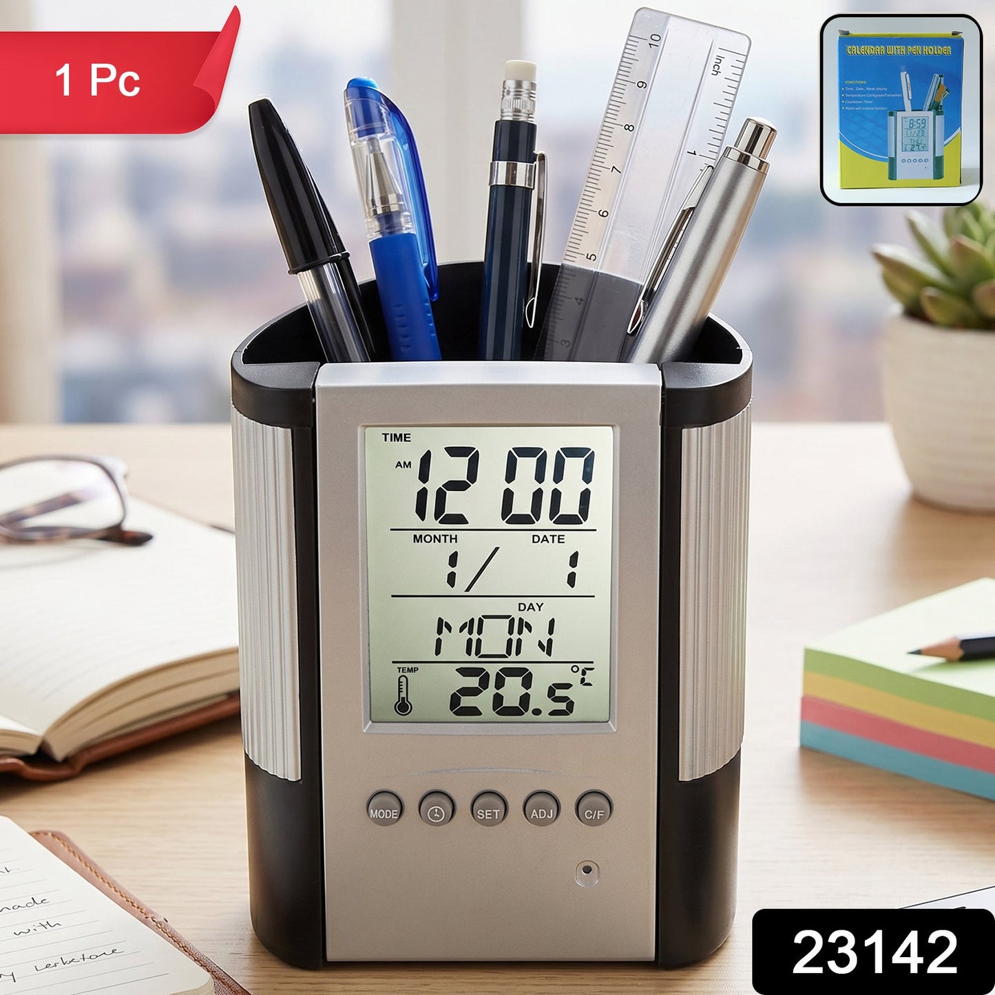 Desk Organizer with Digital Clock