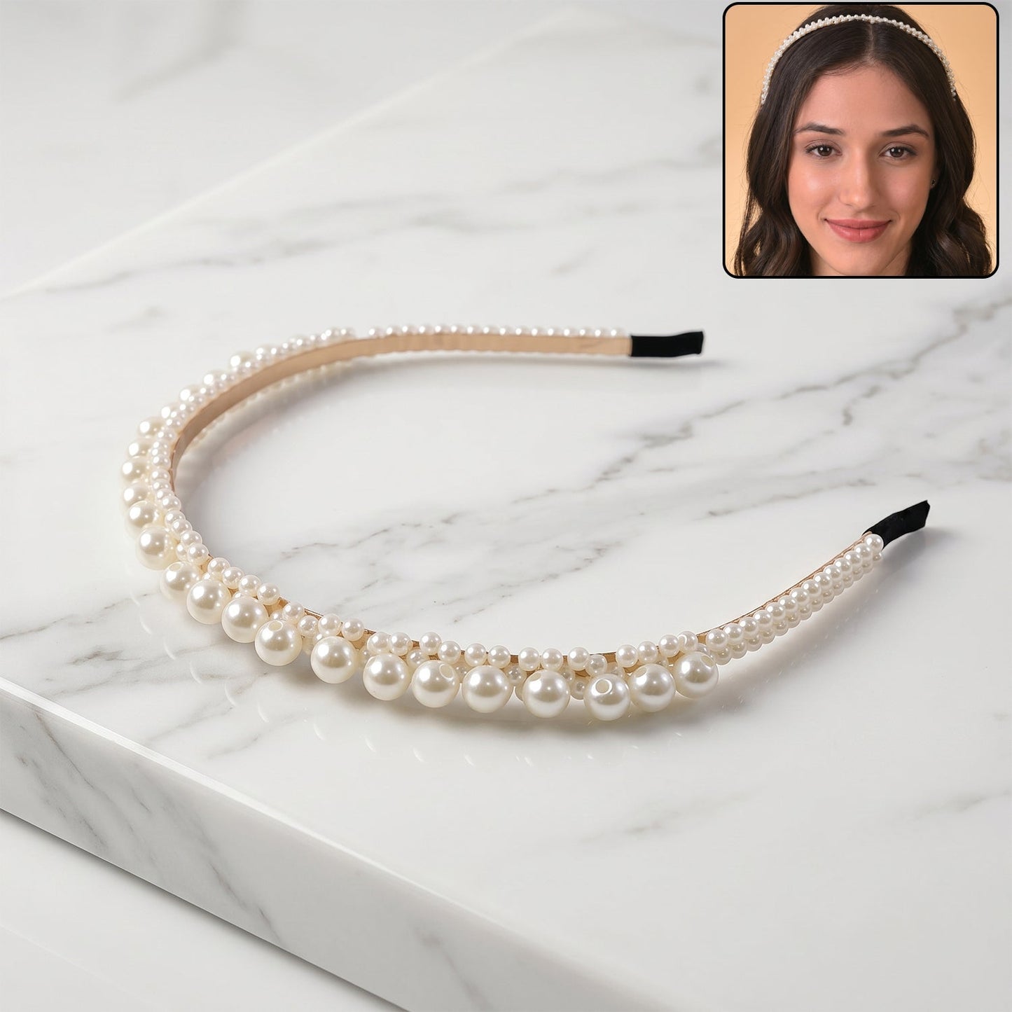 Elegant Pearl Studded Hairband for Women Daily Wear Headband (1 Pc)
