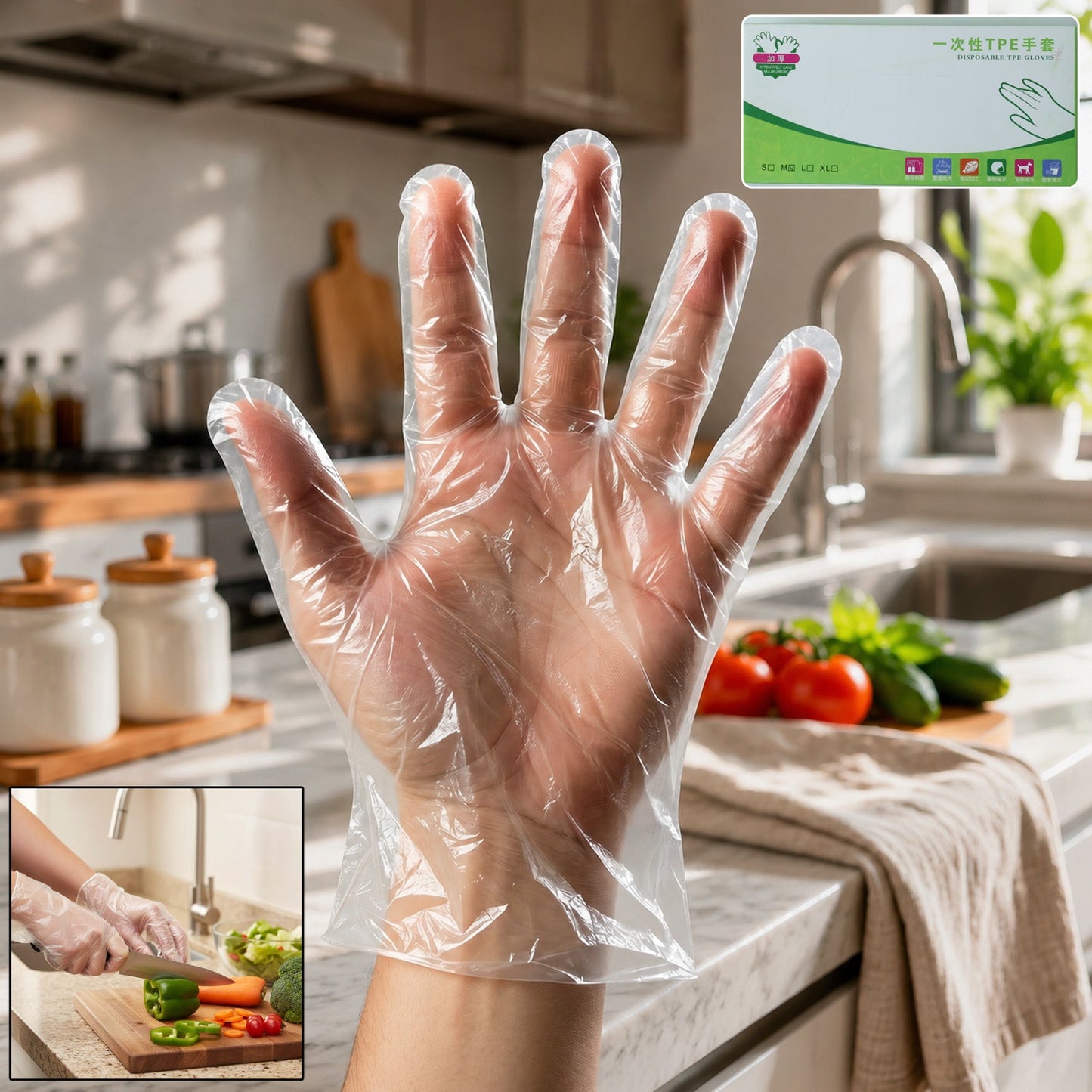 Disposable Medium Plastic Gloves (100 Pc)