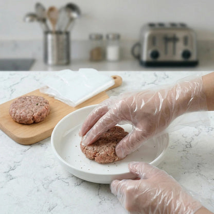 Disposable Clear Plastic Gloves (100 Pc, Large)