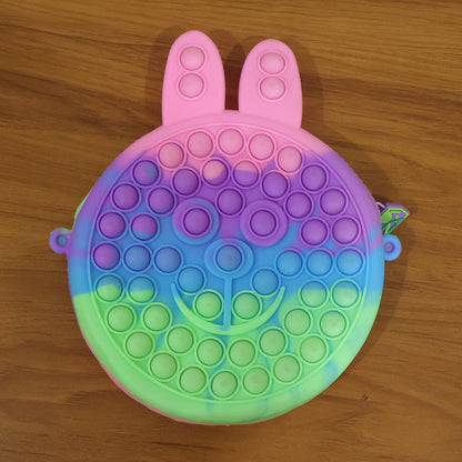 Cute Caterpillar Shape Pop It Silicone Pencil Pouch (1 Pc)