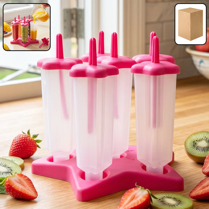 Plastic Ice Cream Molds with Lid (1 Set / 6 Pc)