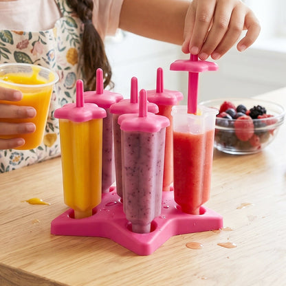 Plastic Ice Cream Molds with Lid (1 Set / 6 Pc)