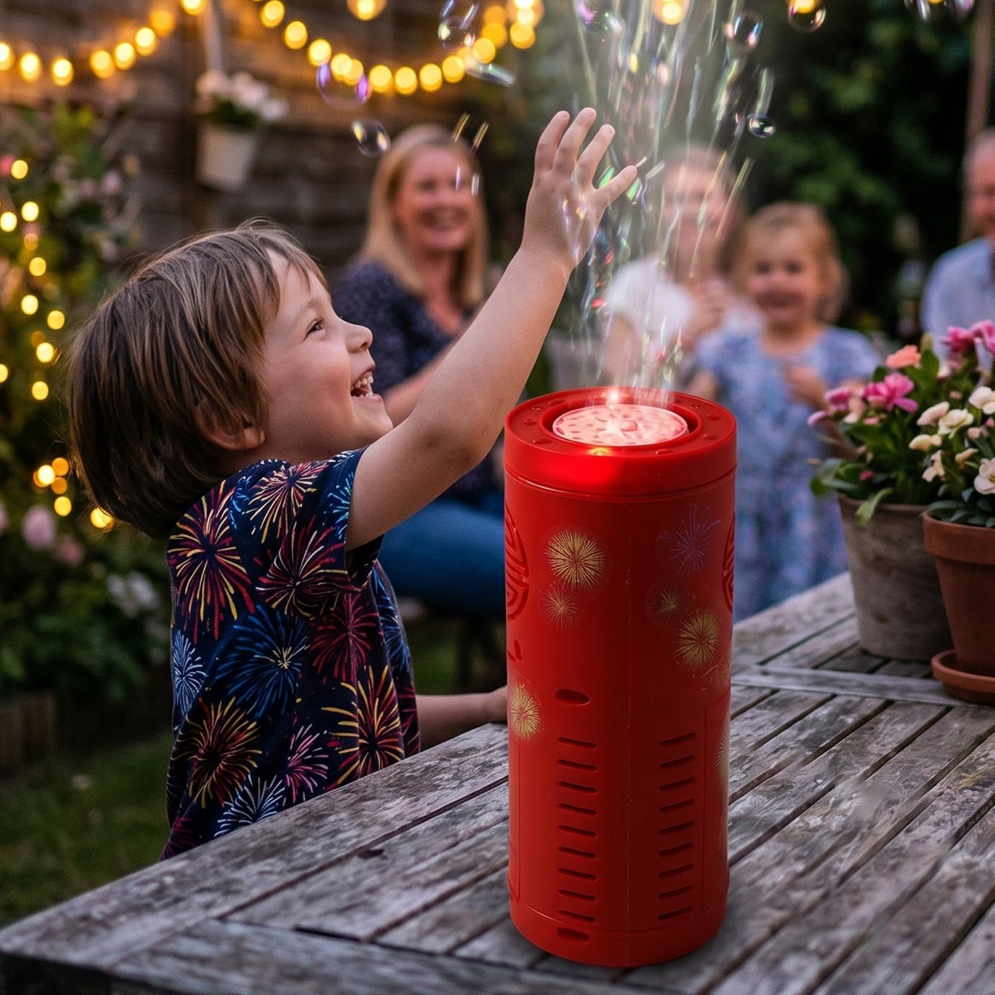 Automatic Bubble Machine Toy with LED Light Effects (1 Set)