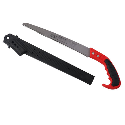 Non-slip handle pruning saw with protective sheath