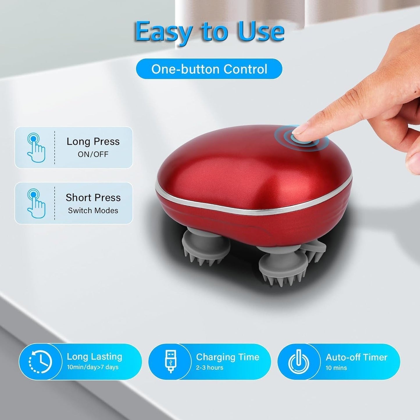 Smart Electric Scalp Massager, Portable Head Massager Device (1 Pc)