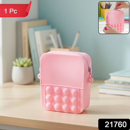 Silicone pop it crossbody bag for kid
