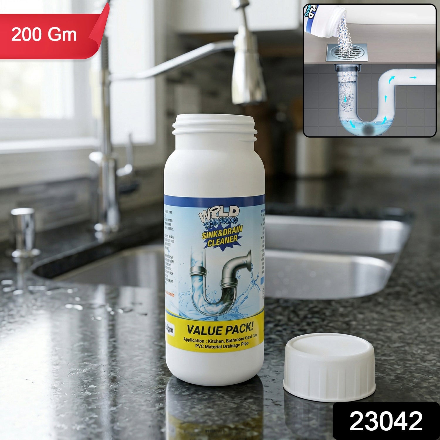 kitchen drain unclog powder cleaner