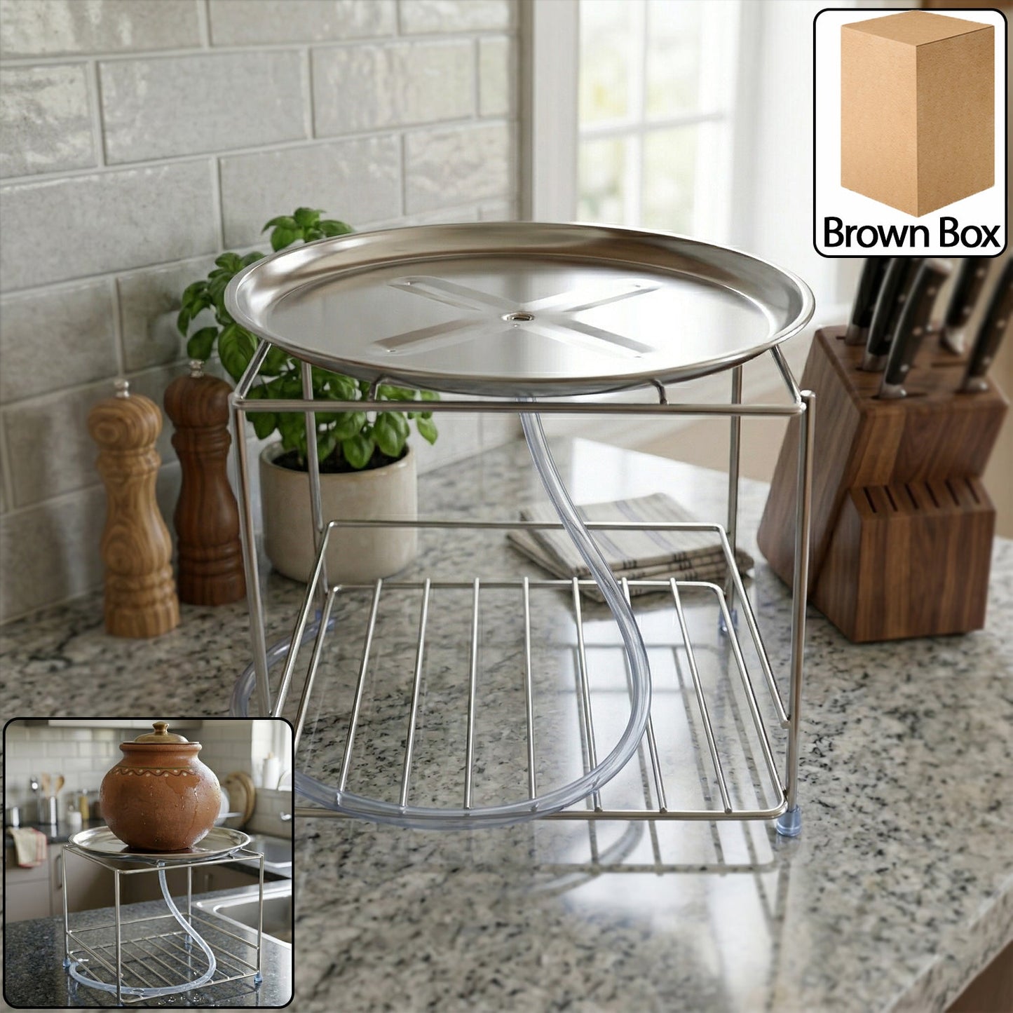 Stainless steel utensils stand