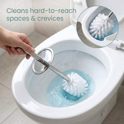 Premium Toilet Cleaning Brush with Holder Set (1 Pc)