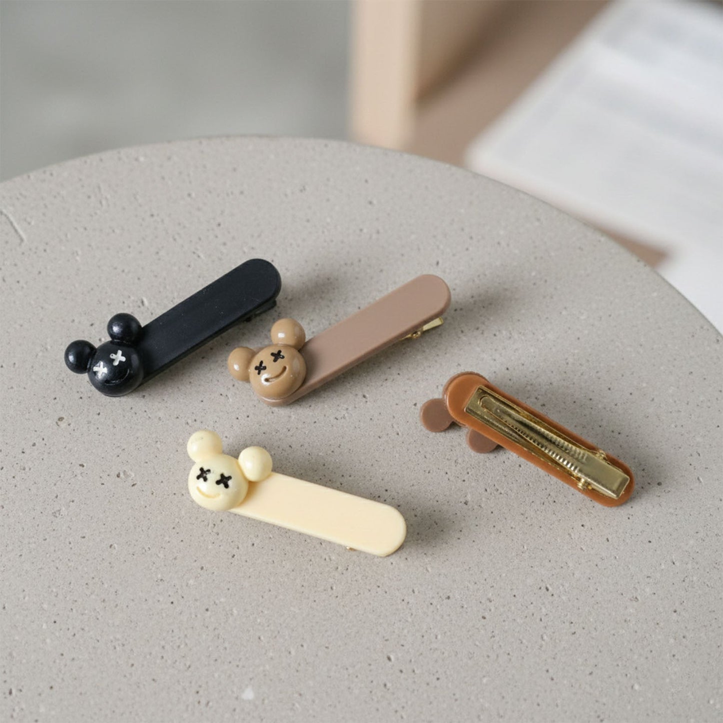 Cute Cartoon Bear Design Premium Fashion Hair Clips (4 Pc)