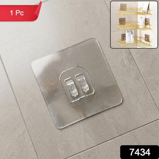 Close-up of transparent adhesive wall hook