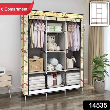 Foldable fabric storage wardrobe