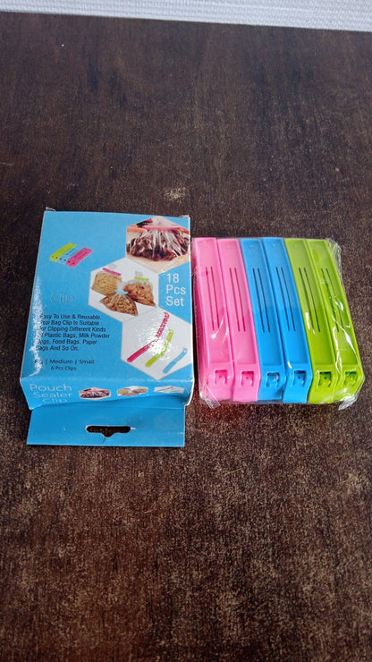 Multipurpose Plastic Pouch Sealer Clips (18 Pc)