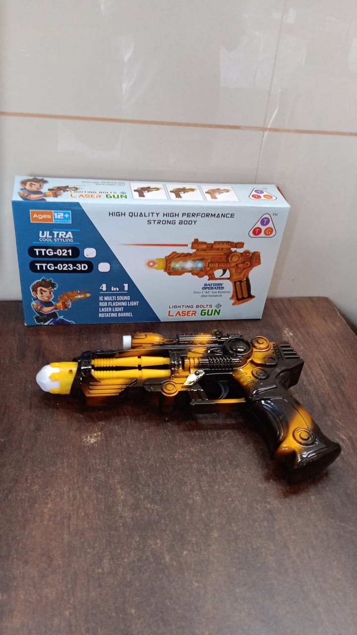 TTG LED Laser Gun Toy – Battery Operated Space Blaster Flashing Lights & (1 Set)