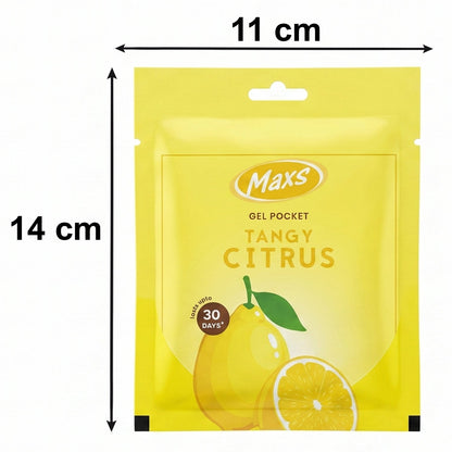 Maxs Tangy Citrus Gel Air Freshener Pocket Long Lasting 10 Gm