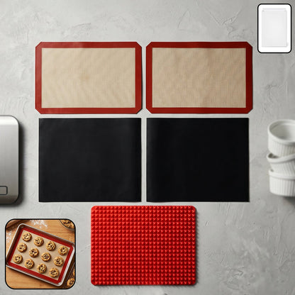 Multipurpose Non-Stick Silicone Baking Mat Set (5 Pc)