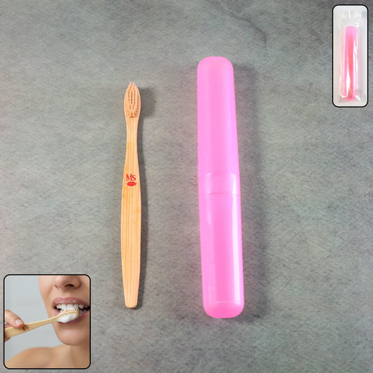 2-in-1 Soft Toothbrush & Tongue Cleaner for All Ages (1 Pc, With Cover)