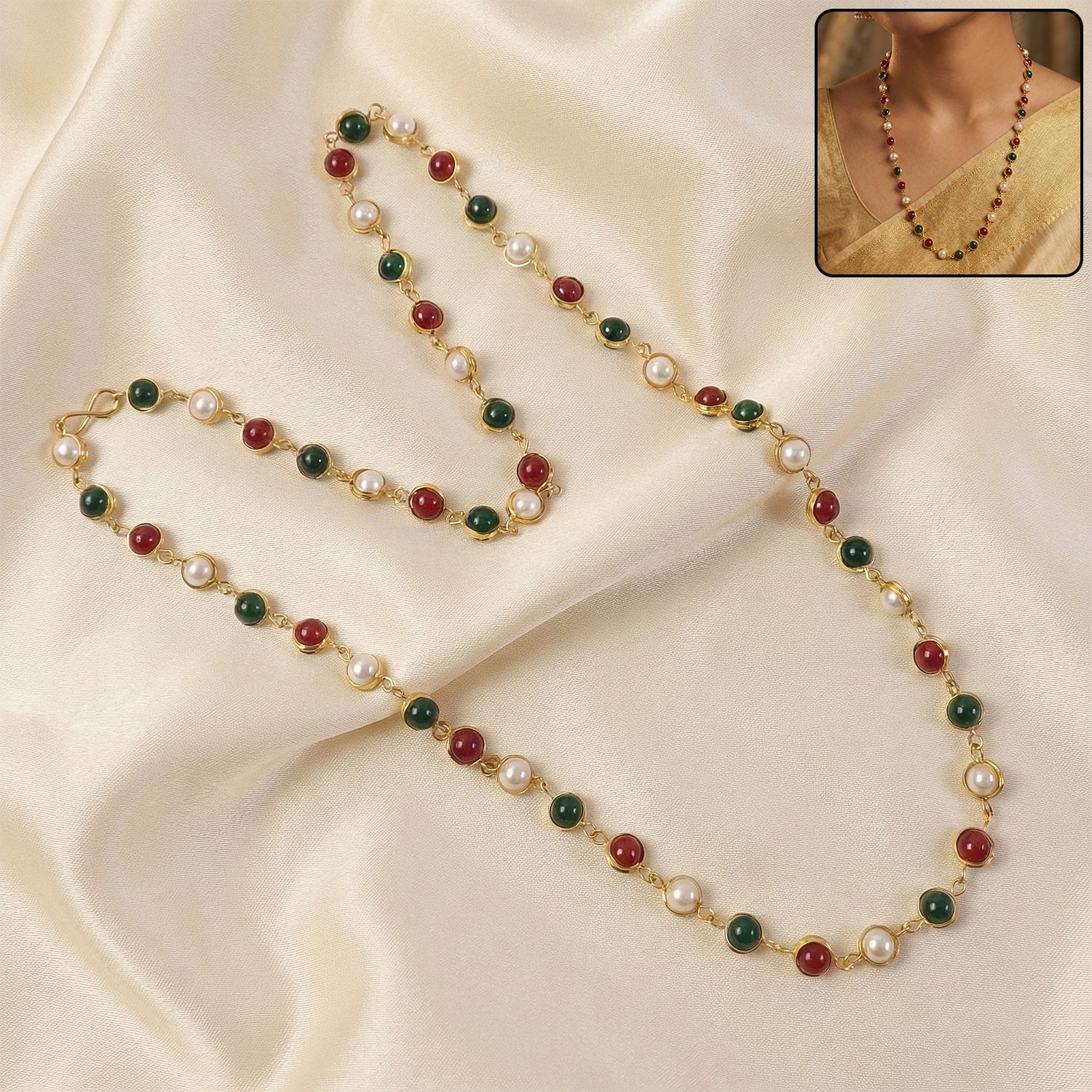 Multicolor pearl necklace