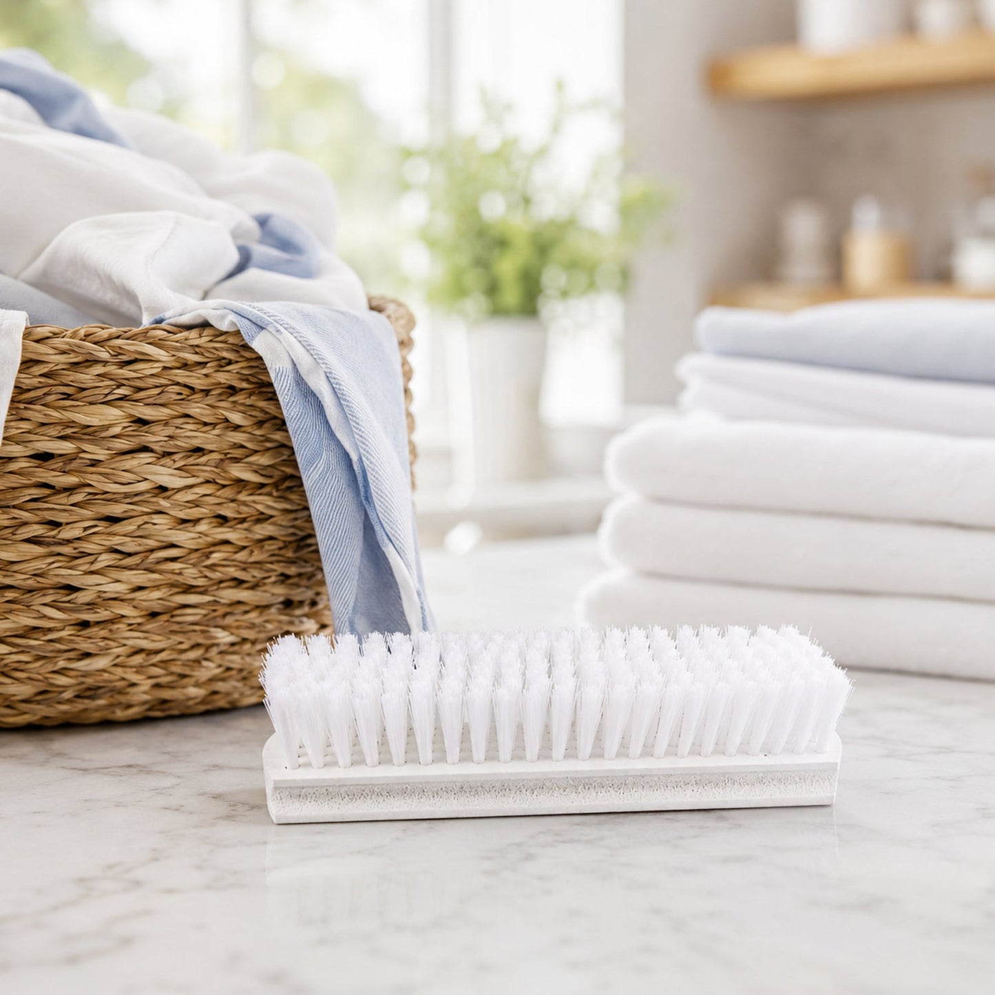 Cloth Wash Brush with Laundry Basket