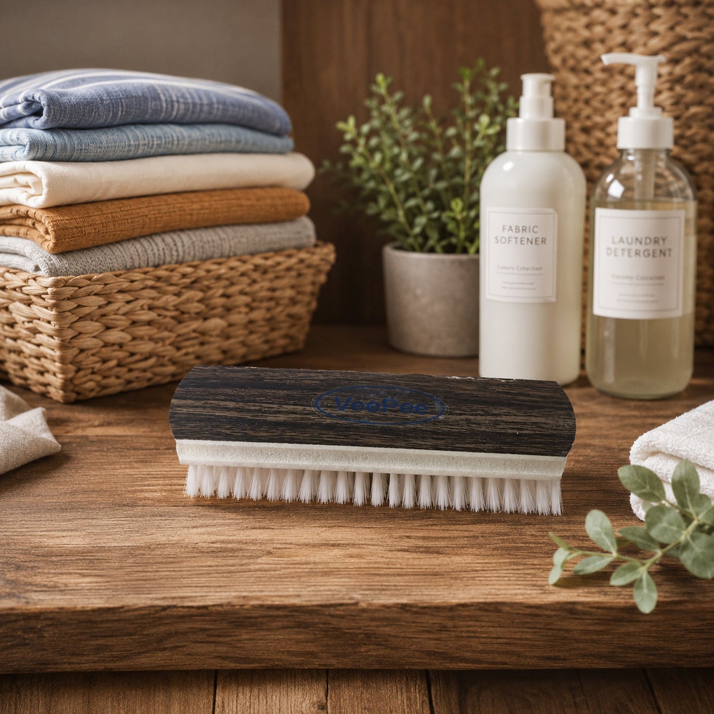 Cloth Wash Brush with Detergent and Fabric Softener