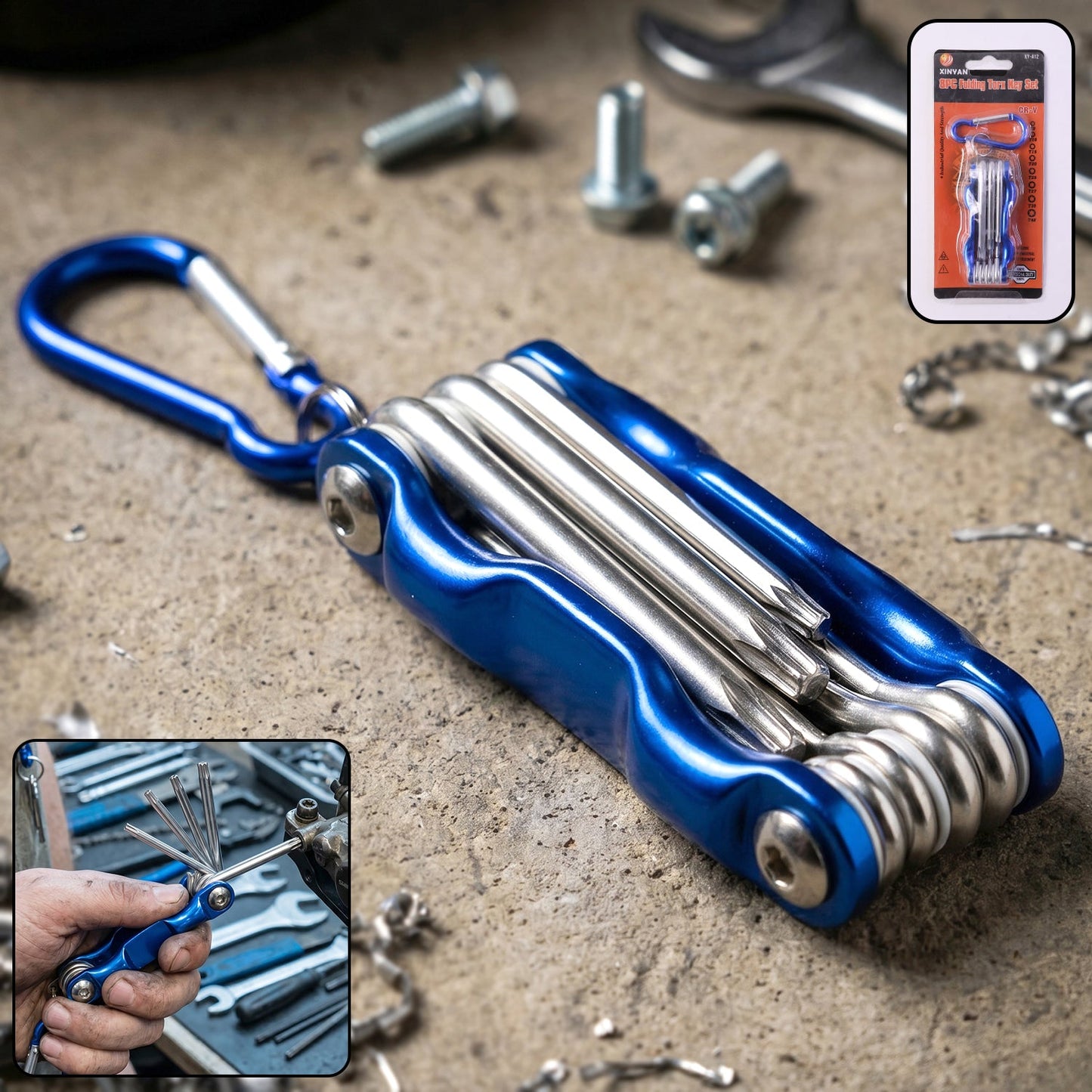 8 In 1 Multifunctional Cycling Bike Repair Tool Portable Foldable Multi Tool Kit