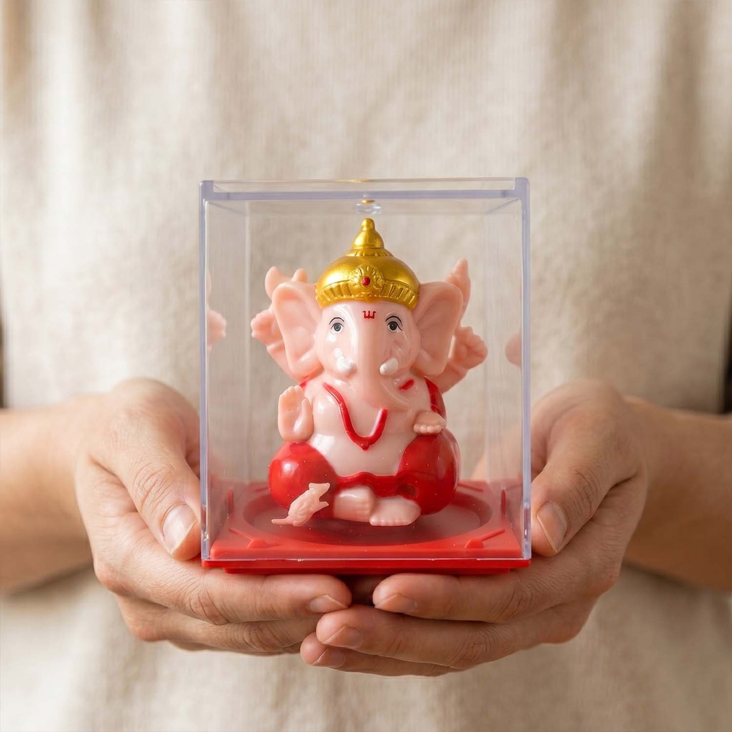Small Hand-Moving Ganesha Idol with Rotating Hands (1 Pc)