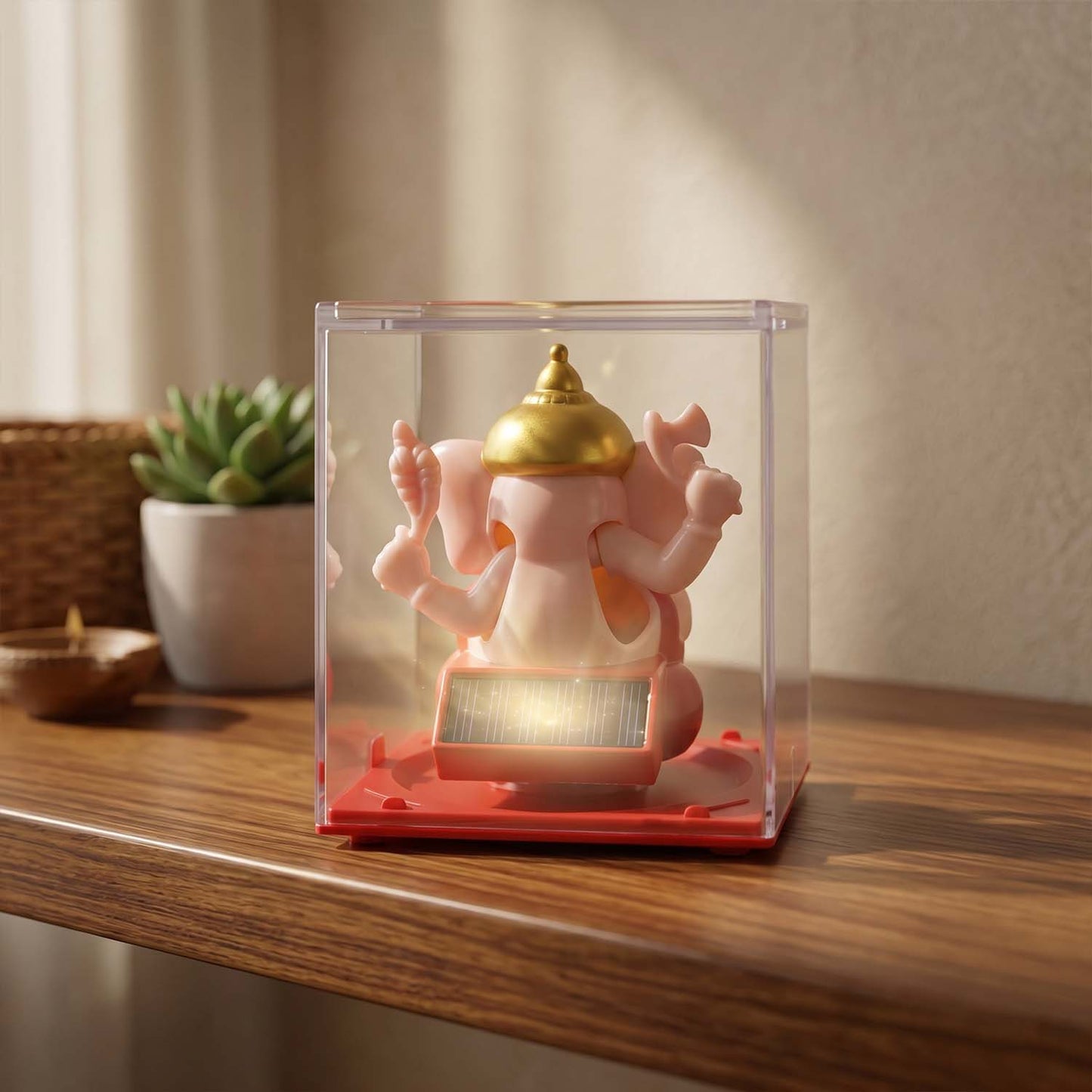 Small Hand-Moving Ganesha Idol with Rotating Hands (1 Pc)