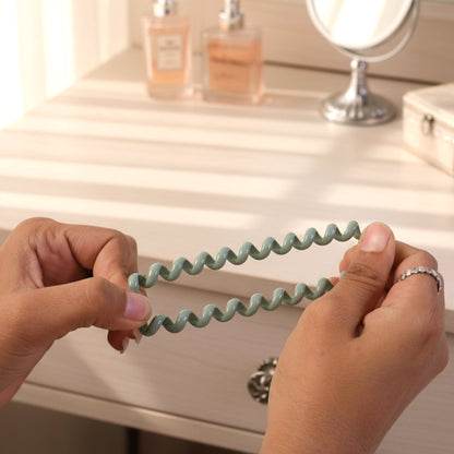 Soft Stretchable Telephone Wire Style Hair Bands Set (1 Pc)