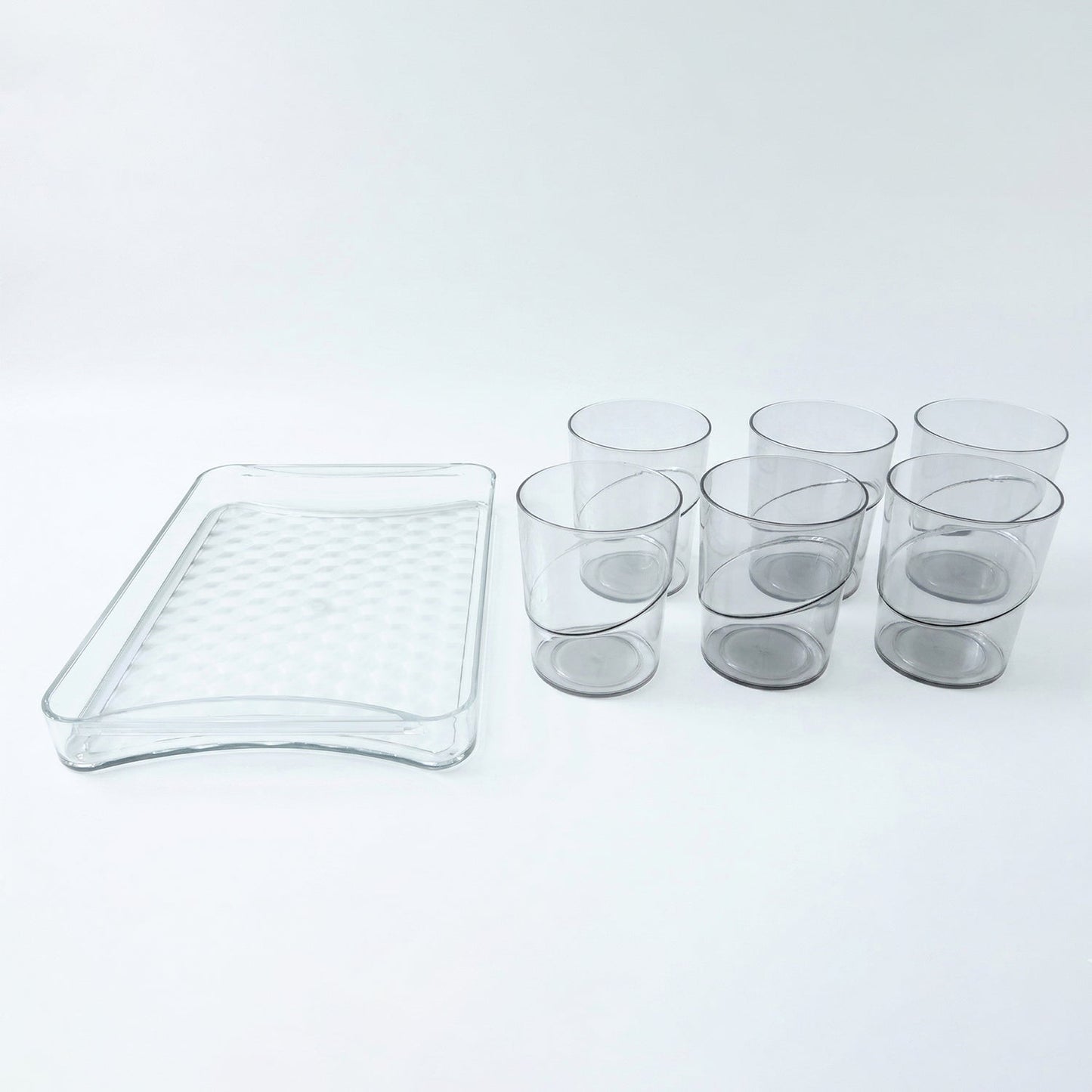 Glass Tumblers with Tray
