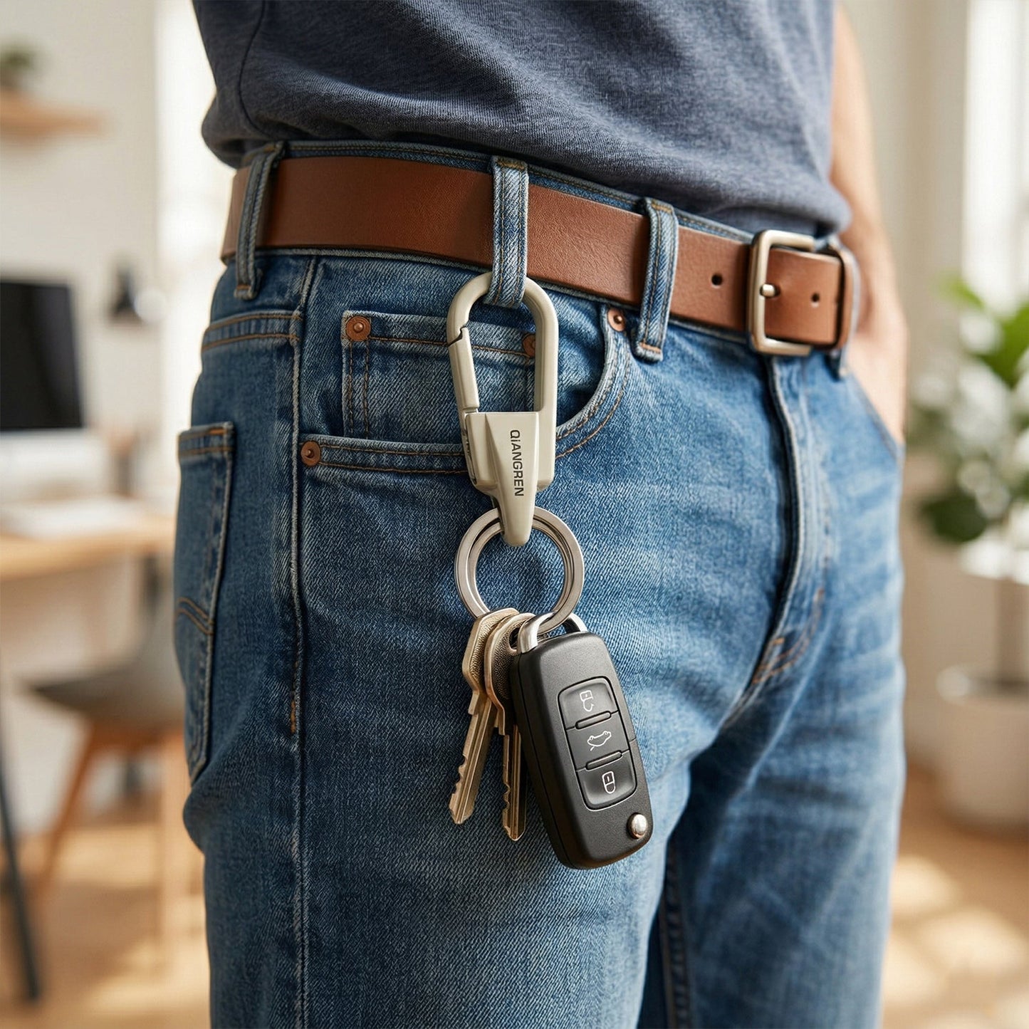 Heavy Duty Metal Key Holder Carabiner Clip Keychain (1 Pc)