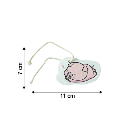 Cartoon Printed Bath Scrubber Sponge with Hanging Rope (1 Pc)