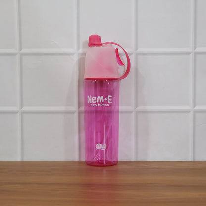 Plastic Sports Water Bottle – Dual Function with Built-In Mist Spray (600 ML)