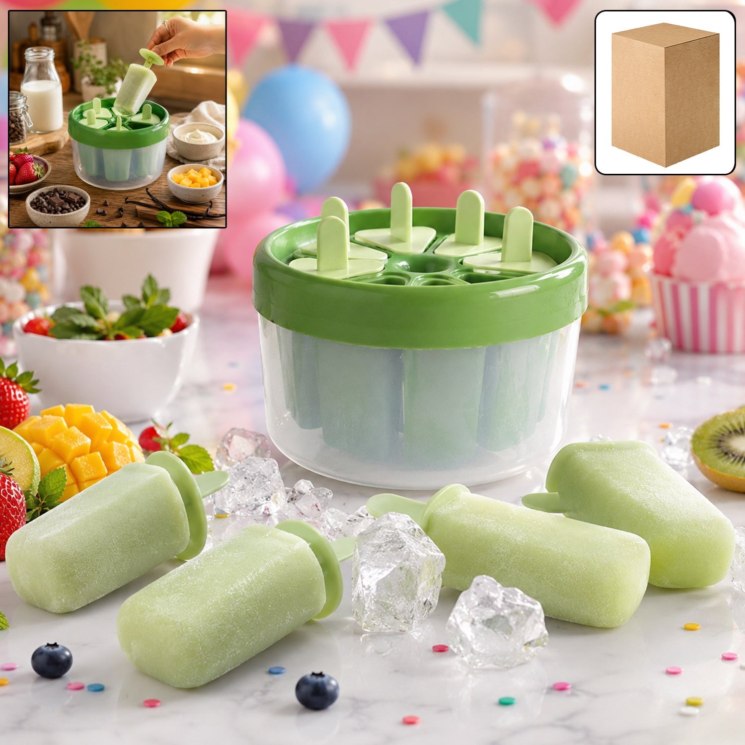 Popsicle Maker Composite with Usage Inset