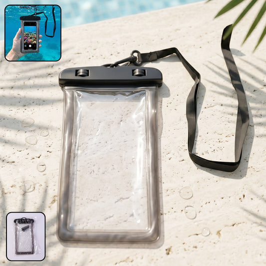 Black waterproof mobile pouch cover main view