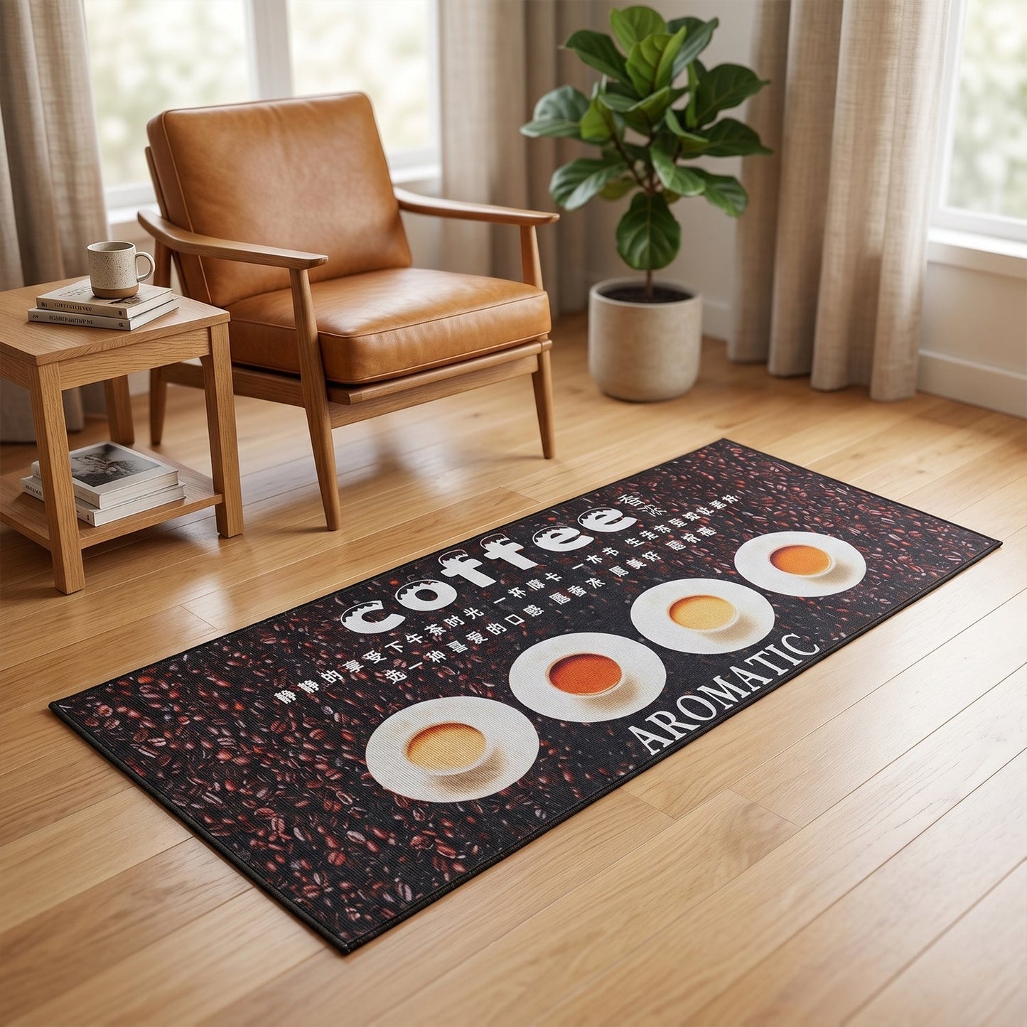 Printed Anti Slip Floor Mat Set (2 Pc, Mix Design & Size)