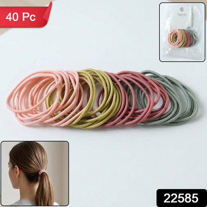 Soft Stretchable Elastic Hair Bands Rubber Hair Ties Set 40 Pc